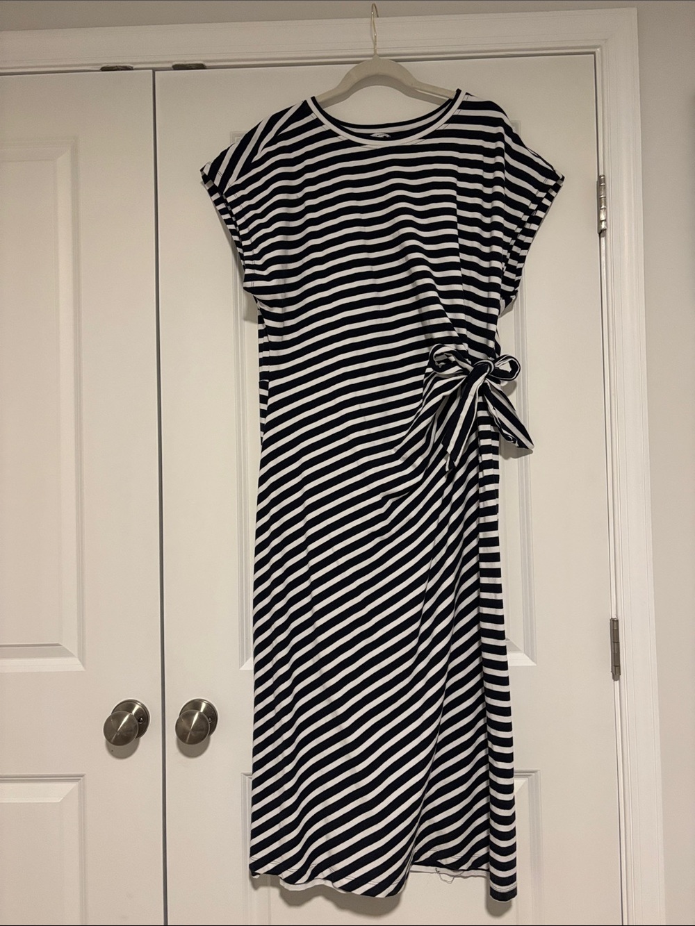 Tommy Hilfiger Navy & White Striped Tie-Waist Women’s Dress